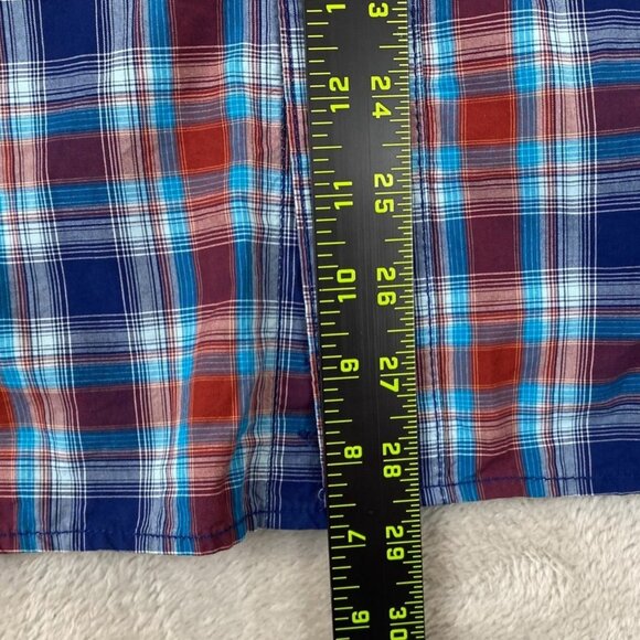 Duluth Men's Shirt M Relaxed Fit Red/Blue Plaid Button-Up - Picture 3 of 10
